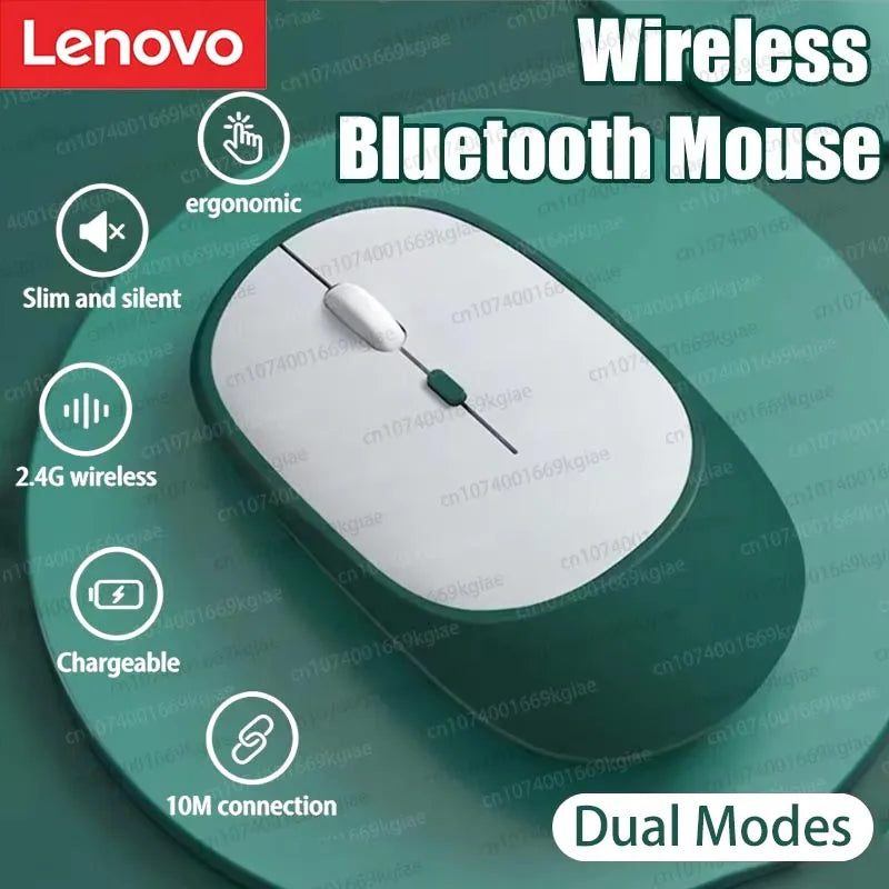 Lenovo Wireless Mouse Rechargeable Mouse Gamer Dual Modes Bluetooth-compatible 2.4G USB Mute Mice Two-tone Color 2026 Hot Sell
