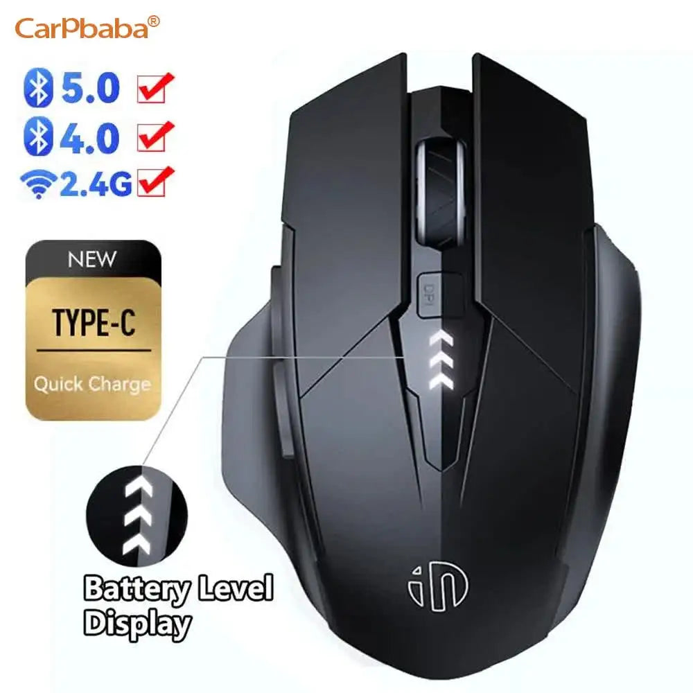 PM6 Wireless Mouse Rechargeable 2.4GHz USB Office Mute Bluetooth Mouse 6 High Effecient Buttons For PC Laptop Tablet Mobile