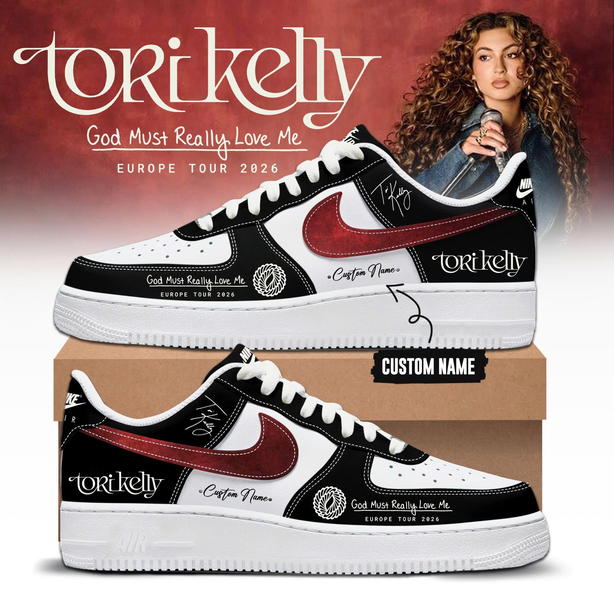TK "God Must Really Love Me" Europe Tour 2026 Limited Edition AF1 Sneakers