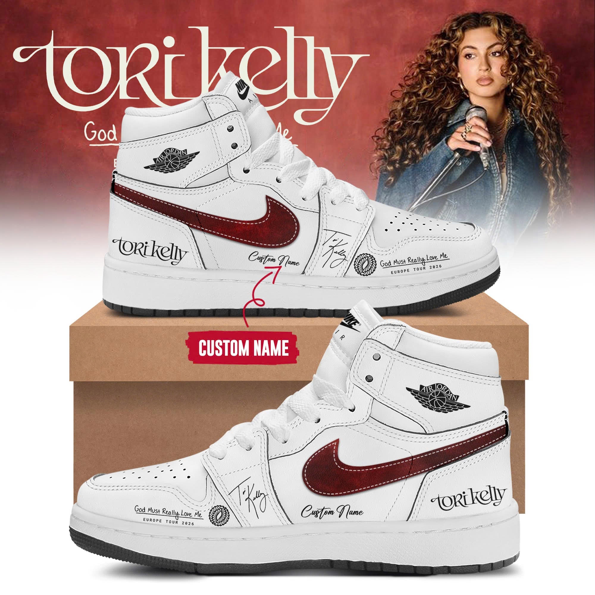 TK "God Must Really Love Me" Europe Tour 2026 Limited Edition AJ1 Sneakers