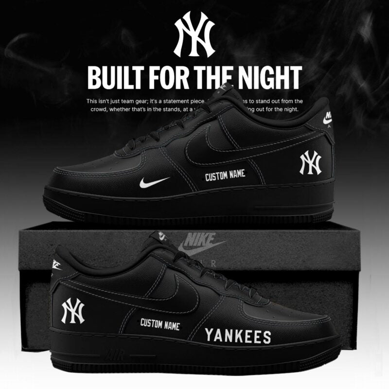 _ ..NYY 2026 Fashion Black Out Limited Edition AF1 Sneakers